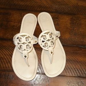 Tory Burch White Miller Sandals